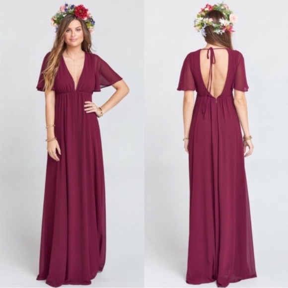 Show Me Your MUMU Burgundy Wine Chiffon Large - Picture 1 of 1